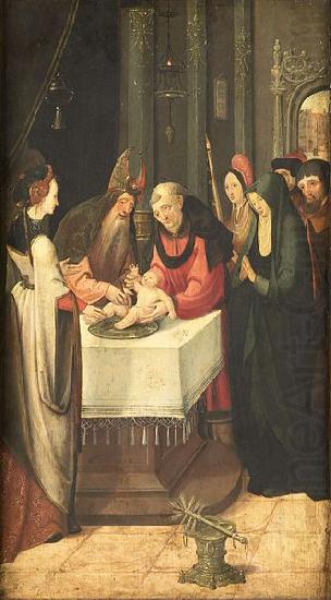 Master of the Vienna Lamentation Left wing of an altarpiece with the Circumcision and the Virgin of an Annunciation china oil painting image